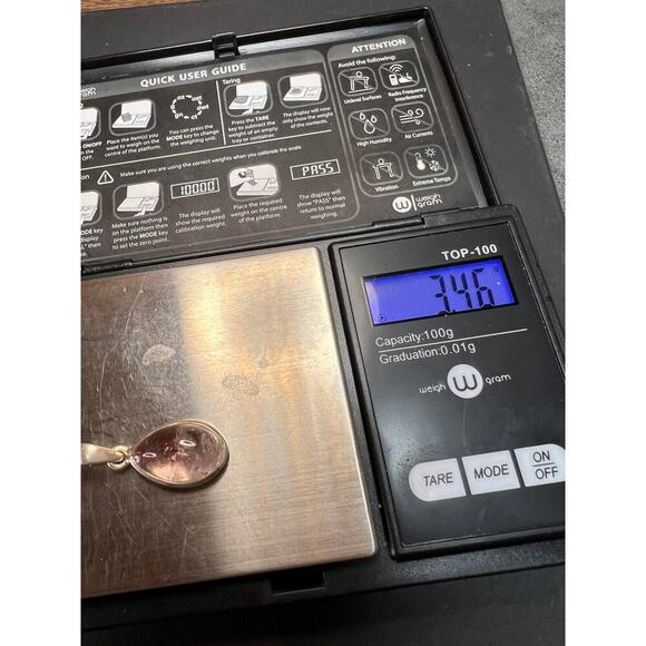 NEW Lepidocrocite quartz super 7 teardrop sterling silver pendant 3.46 grams - Picture 10 of 10